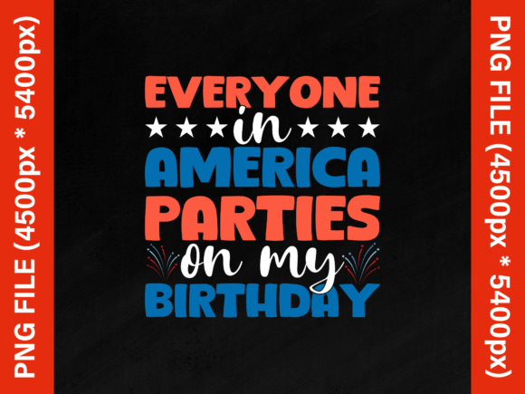4th of July Birthday Shirt Design PNG: A Patriotic Celebration