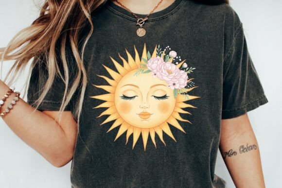 Blushing Boho Sun T-shirt Design PNG_177: Your Go-To Graphic