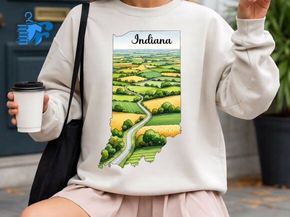 Indiana Farmland Road Shirt Design: A Rustic Asset for Modern Creators