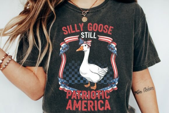 Silly Goose Patriotic America Design Png: Fun & Festive Graphics